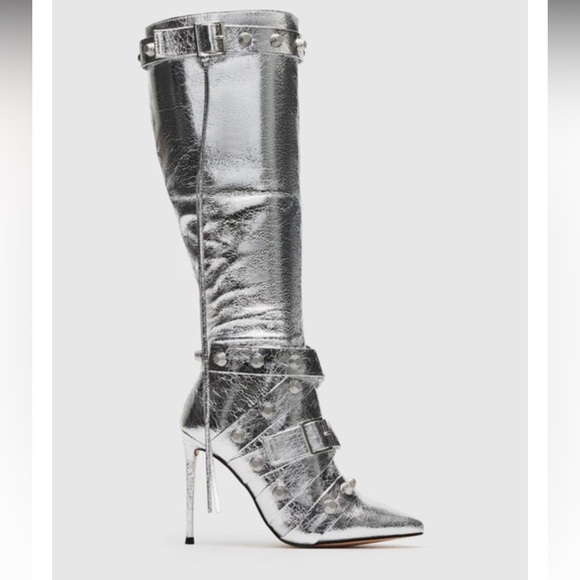 Steve Madden Fink Silver Boots - Picture 4 of 8